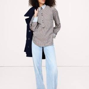 Oversized Cotton Poplin Banker Shirt