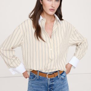 Oversized Cotton Poplin Banker Shirt