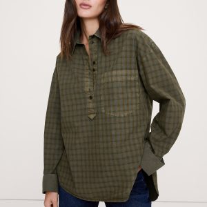 Oversized Cotton Poplin Banker Shirt