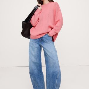 Oversized Merino-Cotton Crew-Neck Sweater