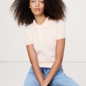 Lightweight Brushed Cashmere Sweater Polo
