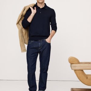 Merino Long-Sleeve Sweater Polo